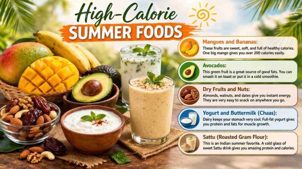 list of high calorie summer foods