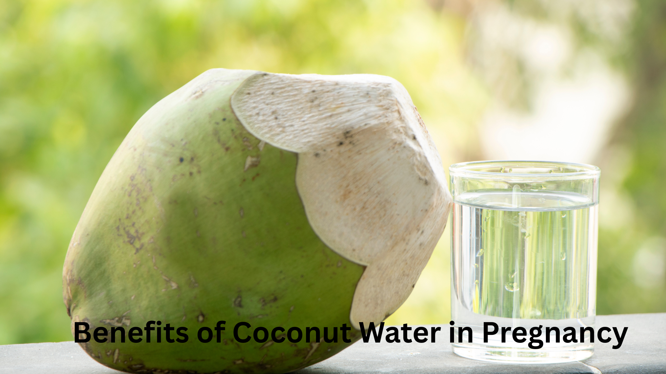 A green coconut water in a glass