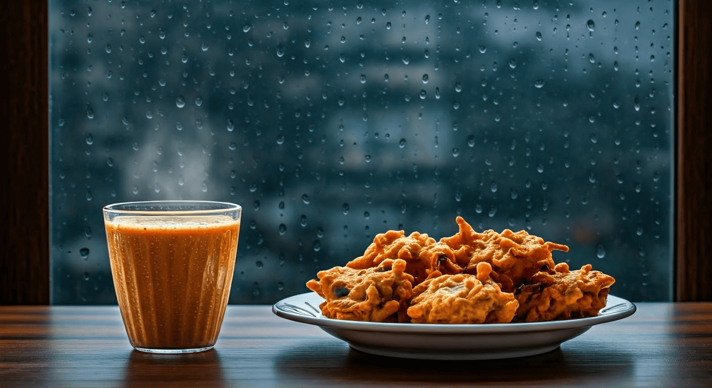Mix pakora with chai