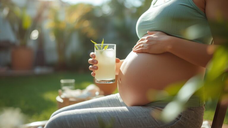 a women drink coconut water during pregancy