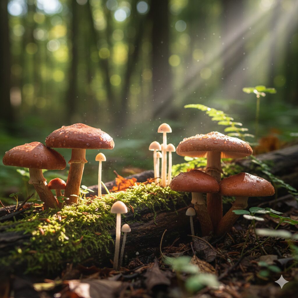 Mushrooms Exposed to Sunlight