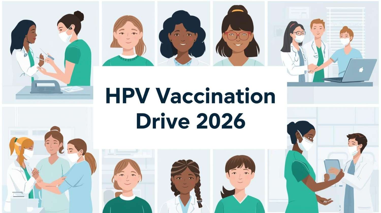 Healthcare professionals promoting HPV vaccination