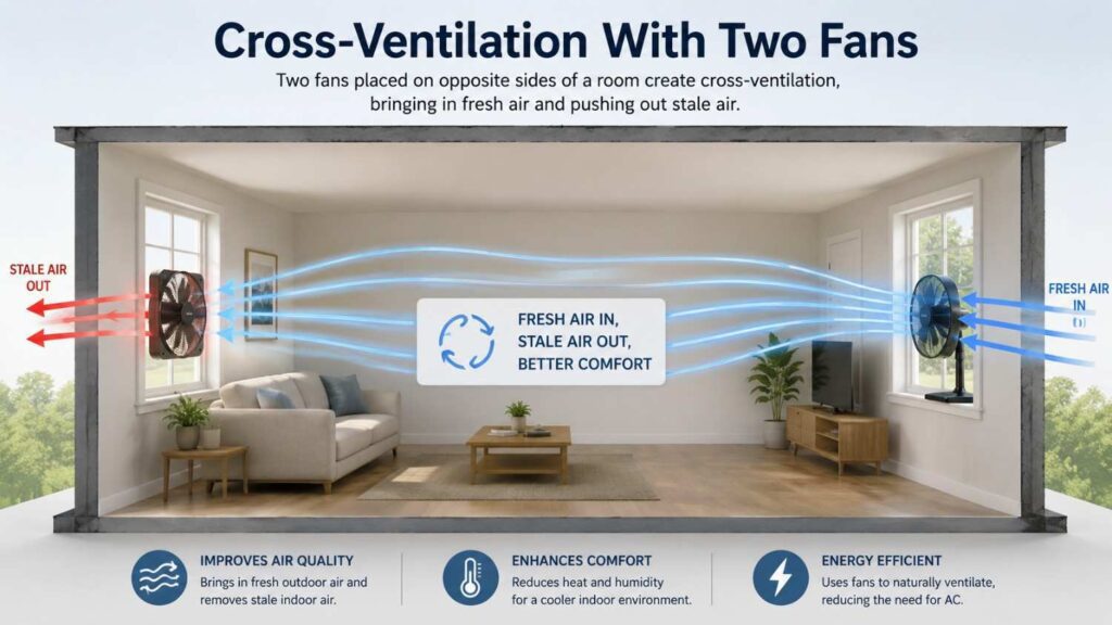 Cross-Ventilation With Two Fans